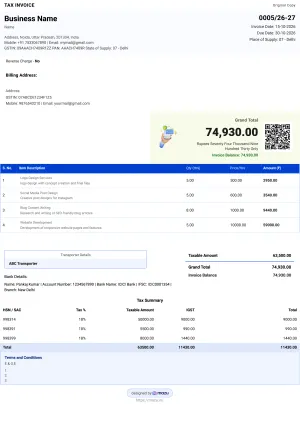 gst invoice format for freelancers 