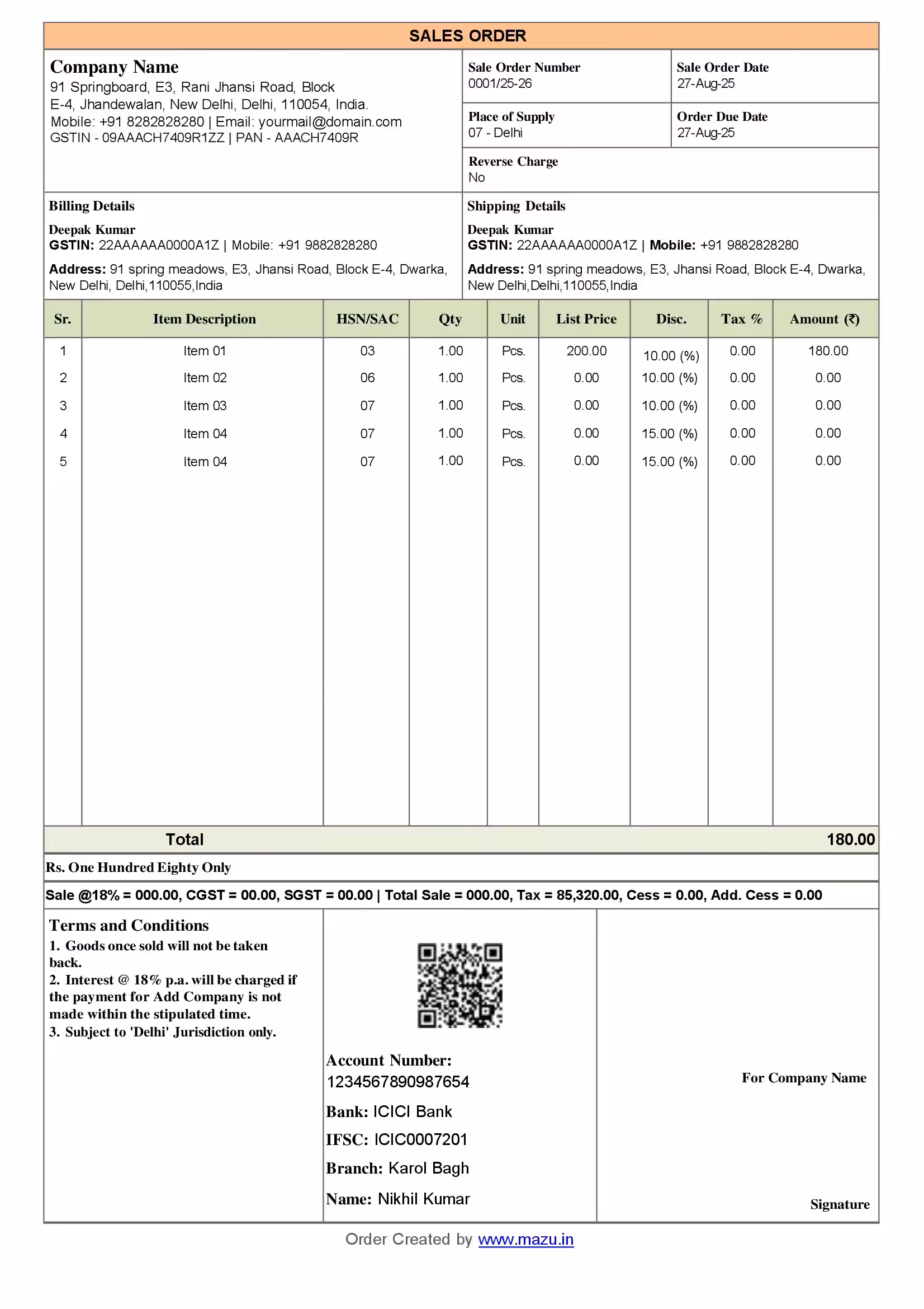 Sales Order Template 02