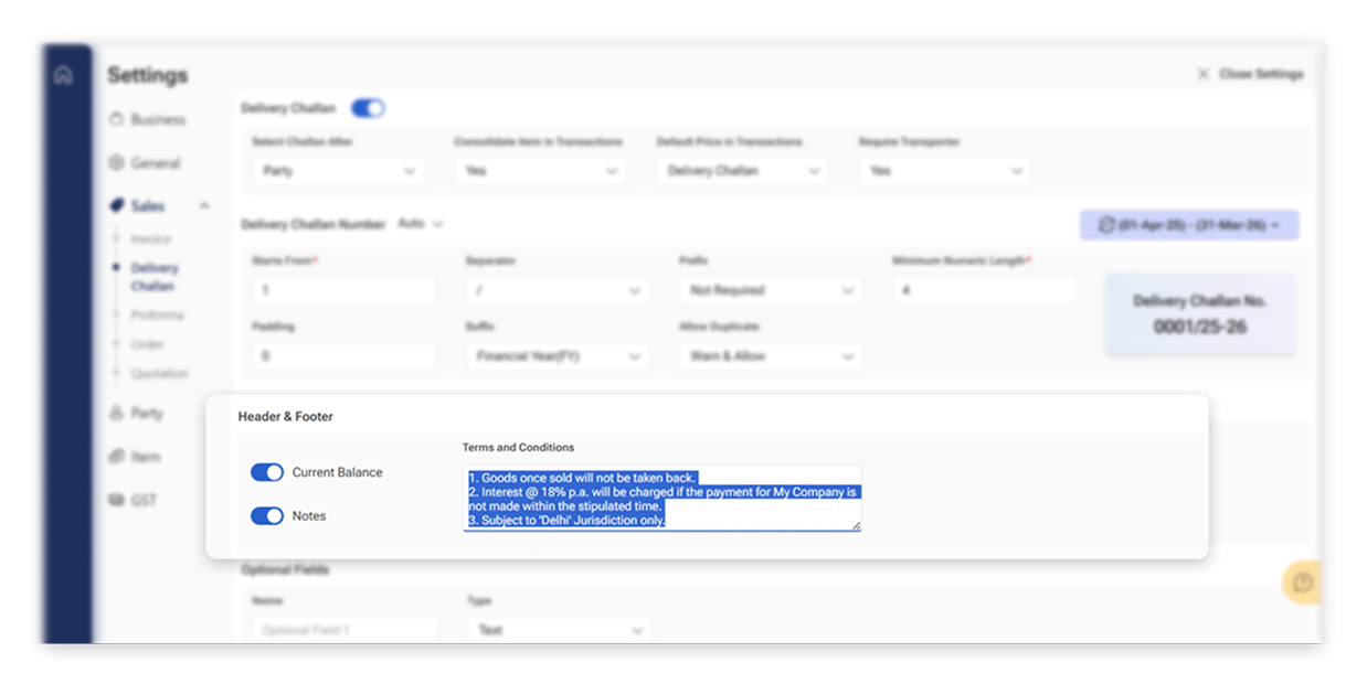 Custom Terms & Conditions