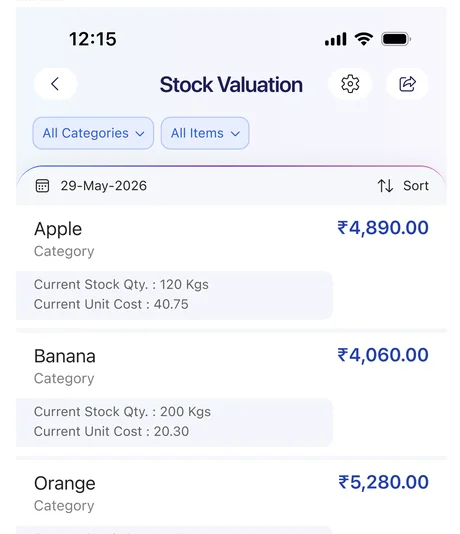 Track stock on mobile